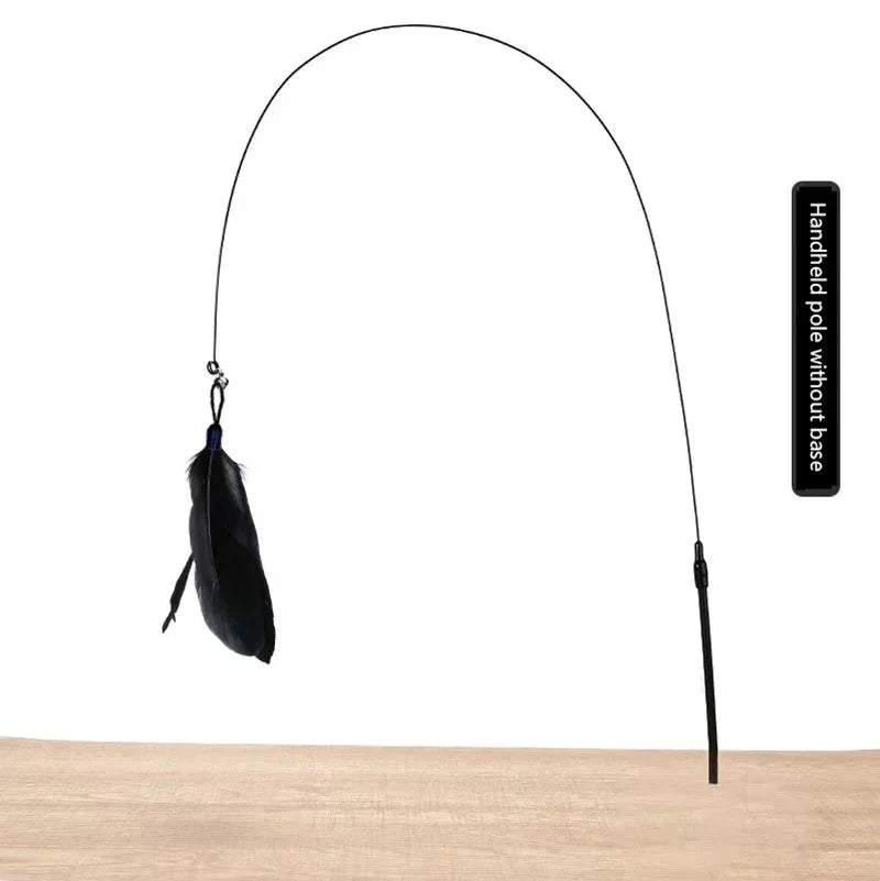 Interactive Feather Cat Wand with Suction Cup – ChaseLiving™