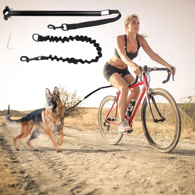Bike Dog Leash with Metal Attachment – StrideTouch™