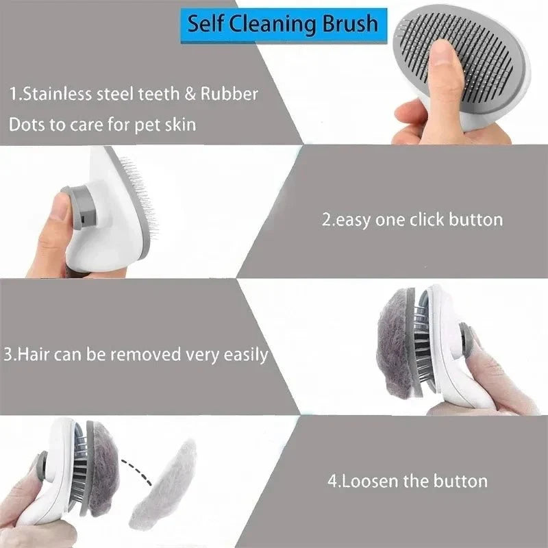 Self-Cleaning Pet Grooming Brush – CleanStyle™
