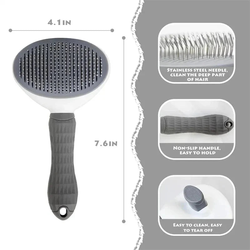Self-Cleaning Pet Grooming Brush – CleanStyle™