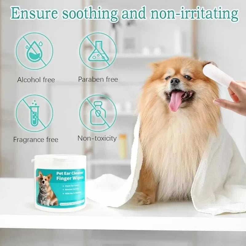 Pet Ear Cleaning Wipes for Dogs & Cats – SmartSense™
