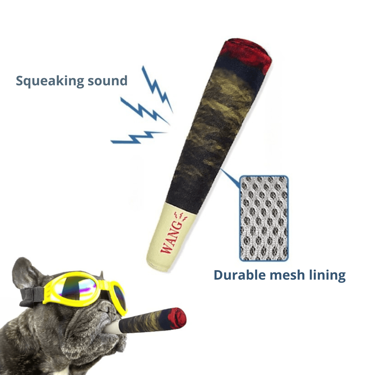 Interactive Plush Cigar Dog Toy – TailSense™