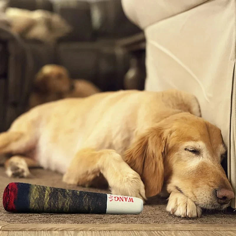 Interactive Plush Cigar Dog Toy – TailSense™