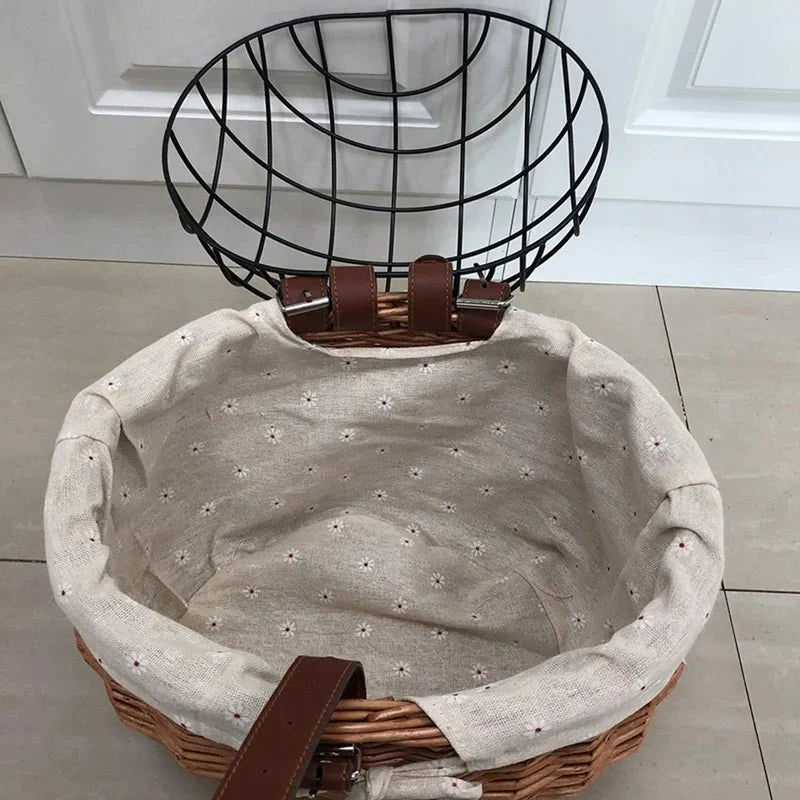 Woven Pet Bicycle Basket for Small Dogs & Cats – RoadSafeReady™