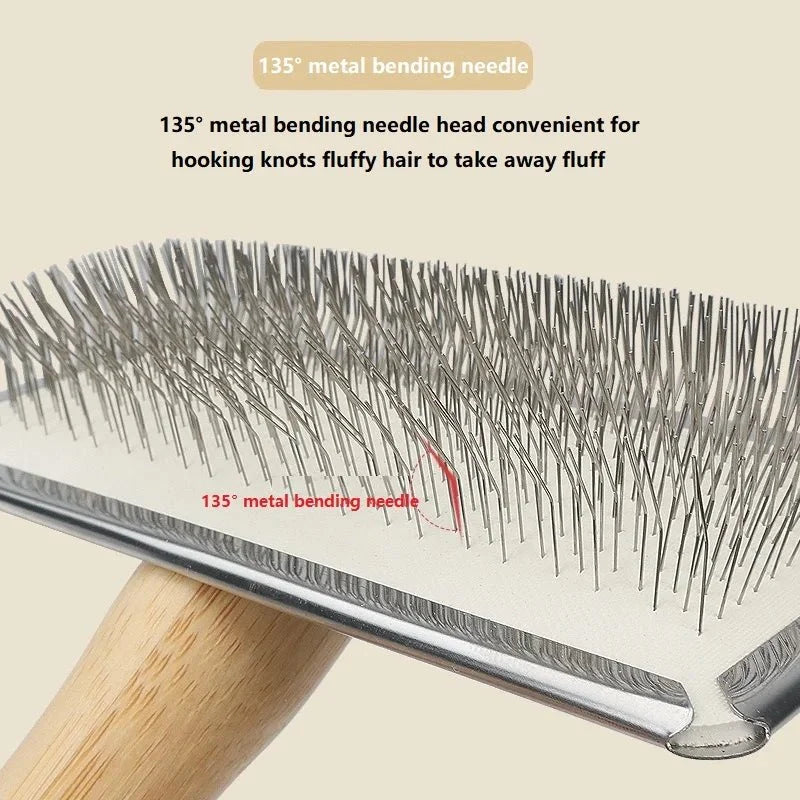 Wooden Grooming Brush for Long-Haired Dogs & Cats – SmoothShield™