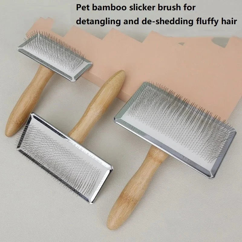 Wooden Grooming Brush for Long-Haired Dogs & Cats – SmoothShield™
