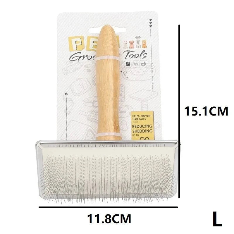 Wooden Grooming Brush for Long-Haired Dogs & Cats – SmoothShield™