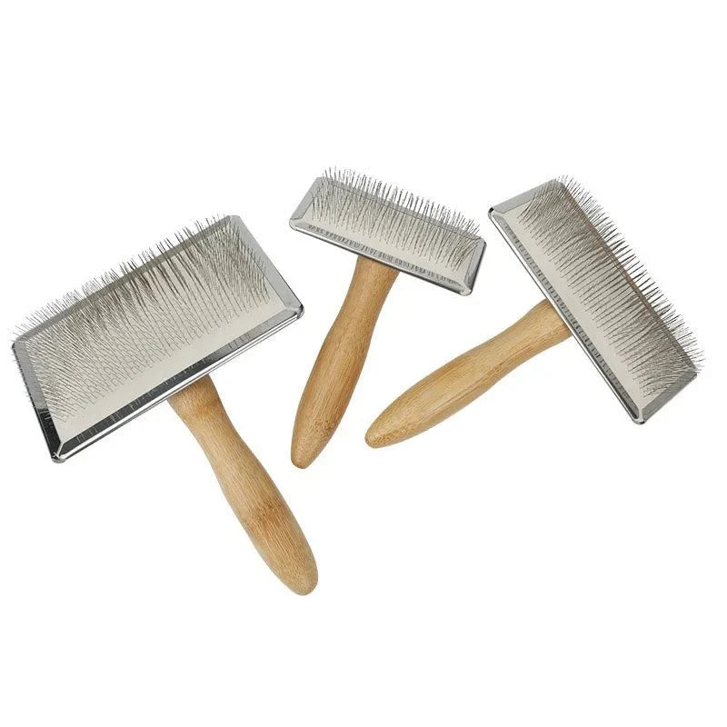 Wooden Grooming Brush for Long-Haired Dogs & Cats – SmoothShield™