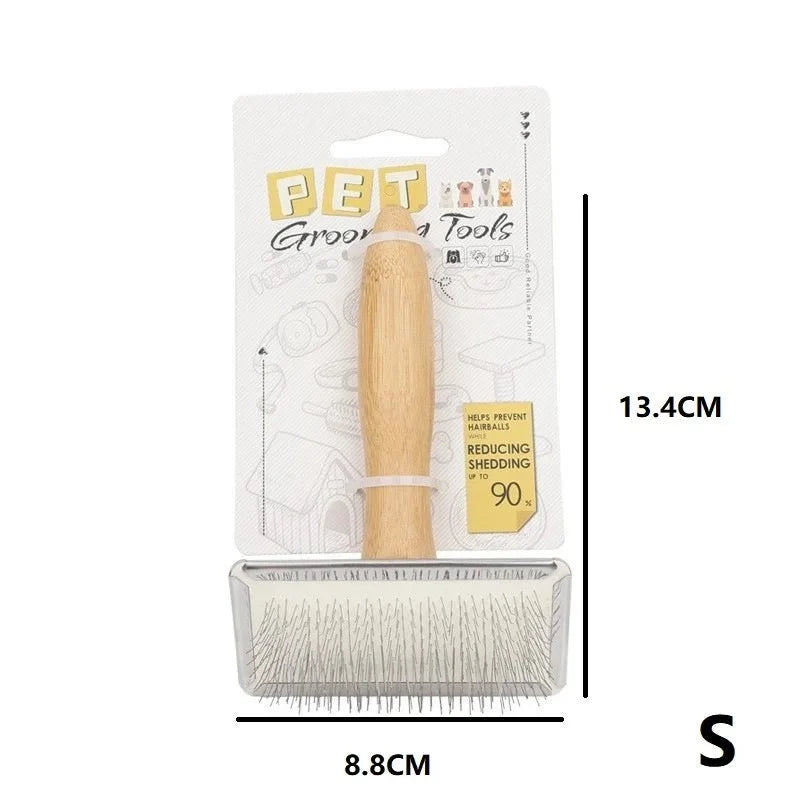 Wooden Grooming Brush for Long-Haired Dogs & Cats – SmoothShield™