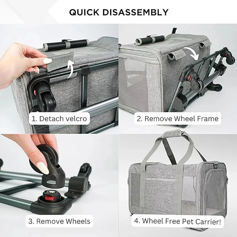 Foldable Pet Stroller & Wheeled Carrier – PawPortPath™
