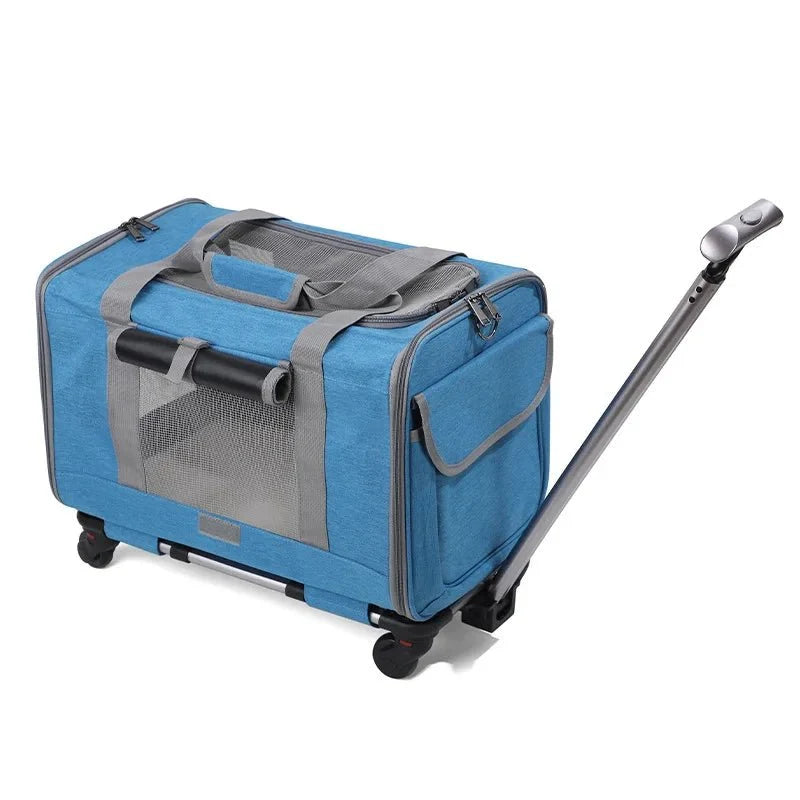 Foldable Pet Stroller & Wheeled Carrier – PawPortPath™