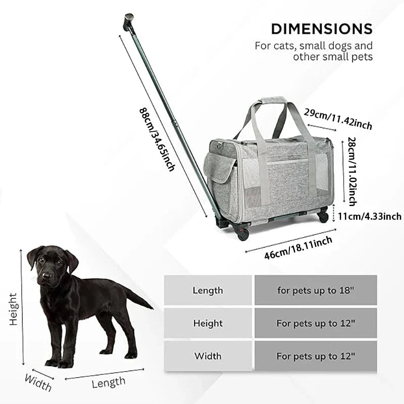 Foldable Pet Stroller & Wheeled Carrier – PawPortPath™