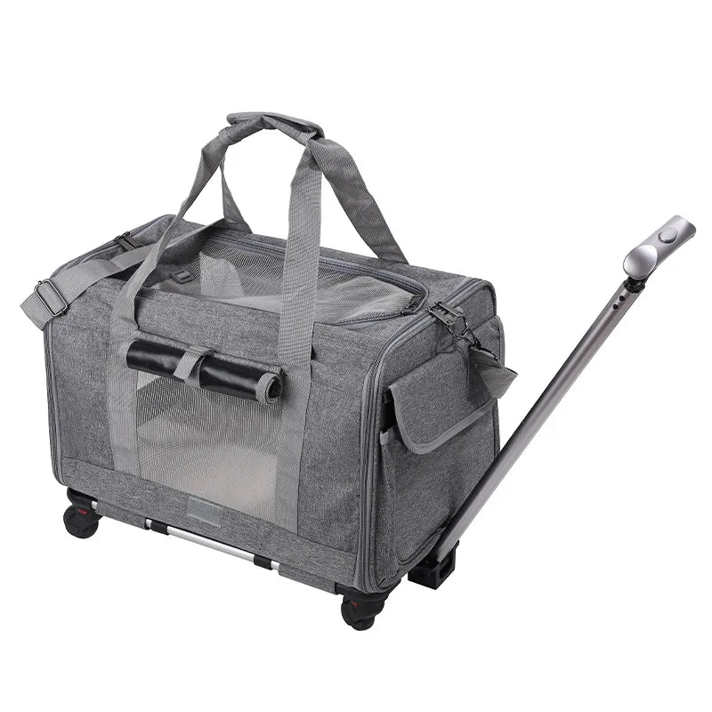 Foldable Pet Stroller & Wheeled Carrier – PawPortPath™