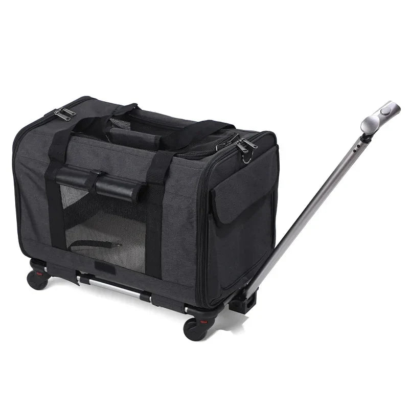 Foldable Pet Stroller & Wheeled Carrier – PawPortPath™