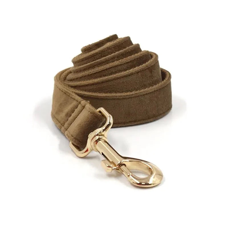 Suede Dog Collar & Leash Set with Waste Bag Holder – RouteSelect™