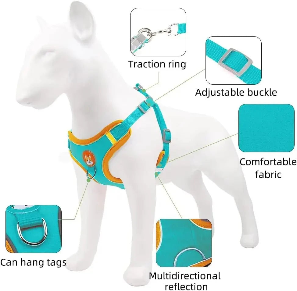 Reflective Nylon Dog & Cat Harness – TrekMotion™