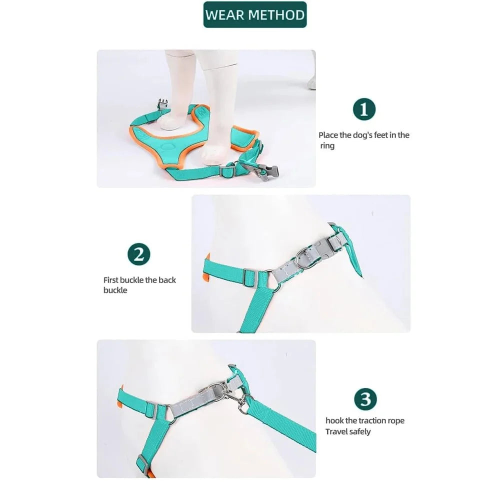 Reflective Nylon Dog & Cat Harness – TrekMotion™