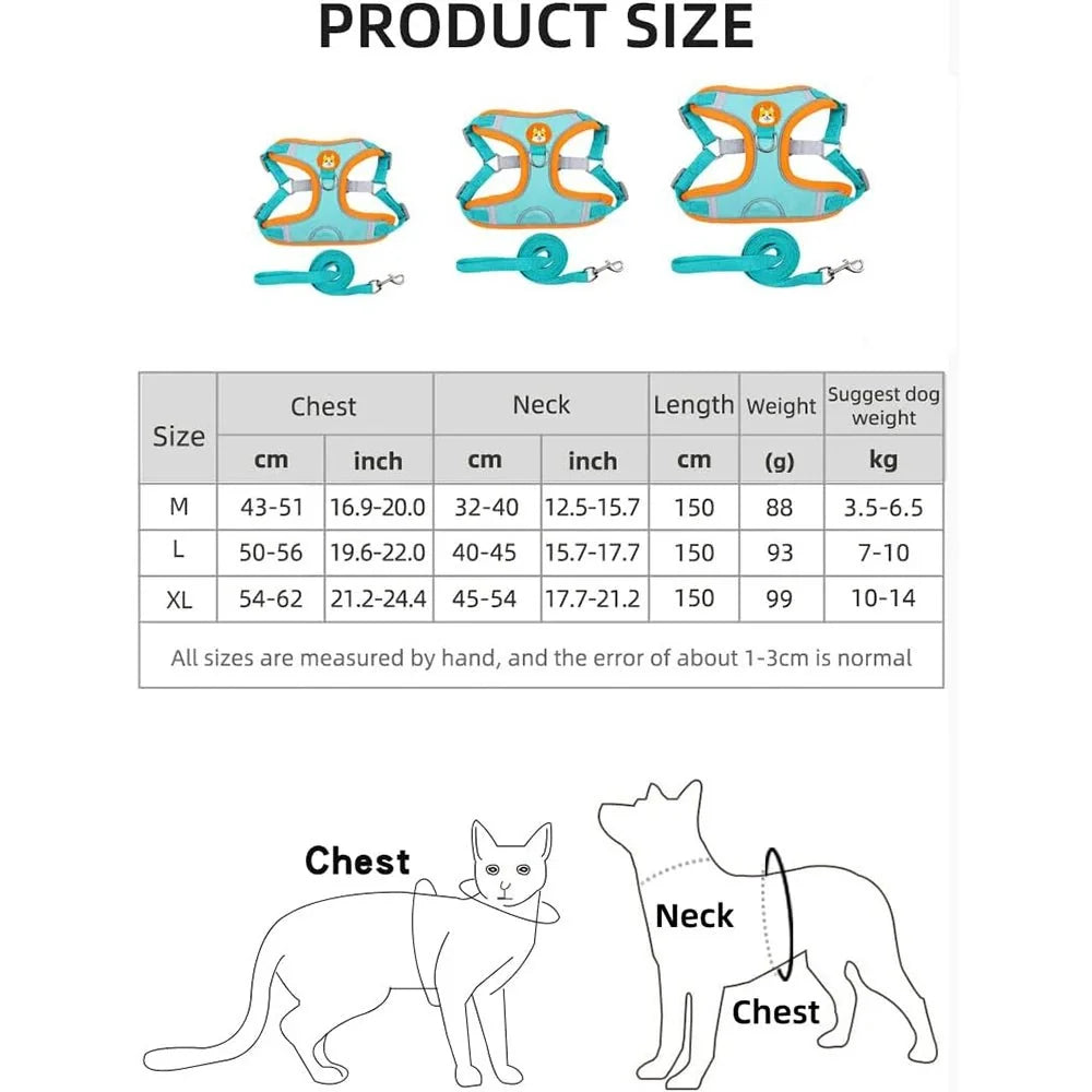 Reflective Nylon Dog & Cat Harness – TrekMotion™