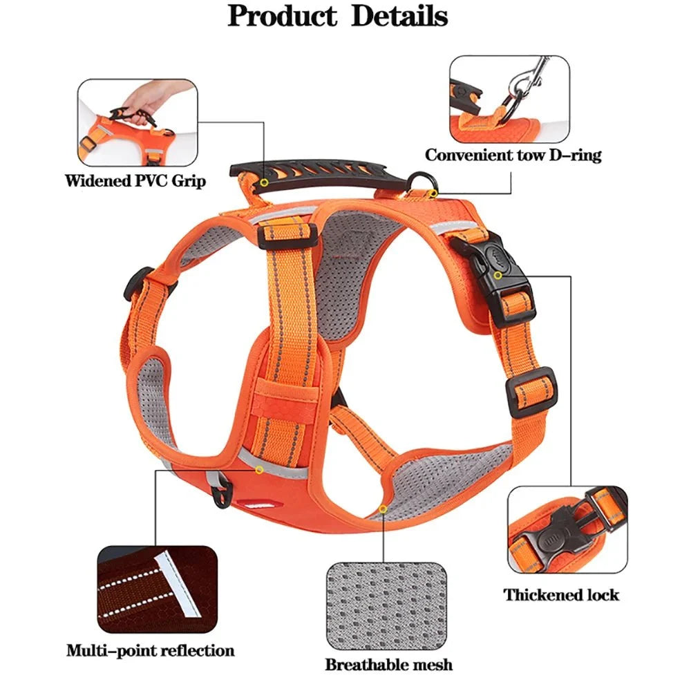 Reflective Adjustable Nylon Dog Harness – TrailGuard™