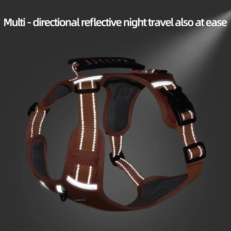 Reflective Adjustable Nylon Dog Harness – TrailGuard™