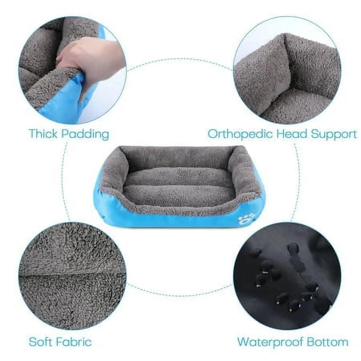Washable Plush Pet Bed with Waterproof Base – CloudBalance™