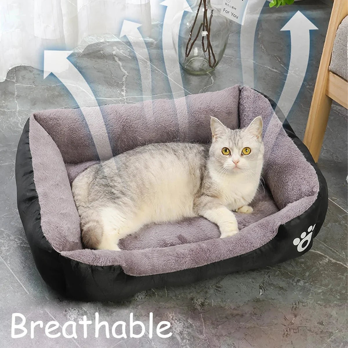 Washable Plush Pet Bed with Waterproof Base – CloudBalance™