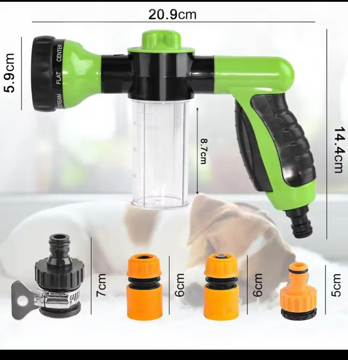 Hydro Hound product dimensions and connectors