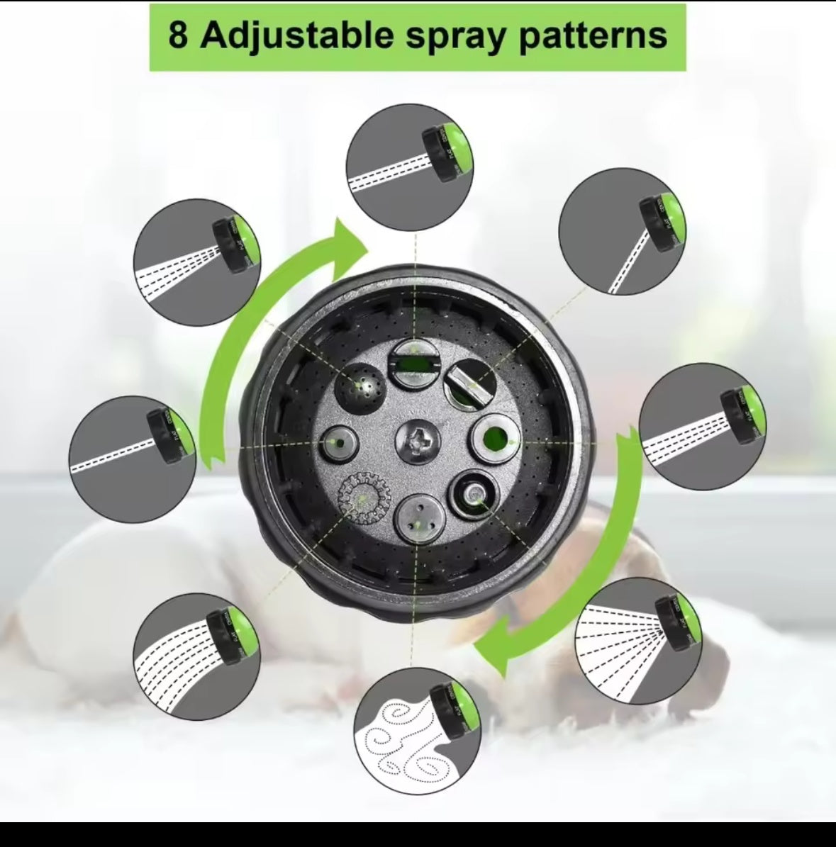 Hydro Hound eight adjustable spray patterns