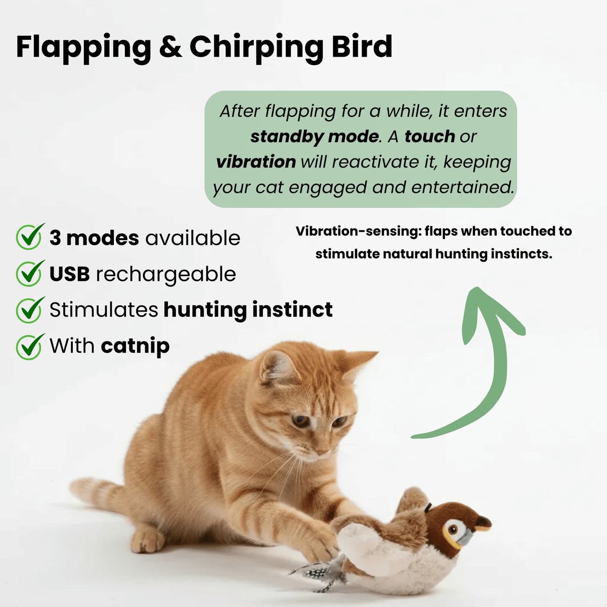 Interactive Bird Toy for Cats – BounceEssentials™