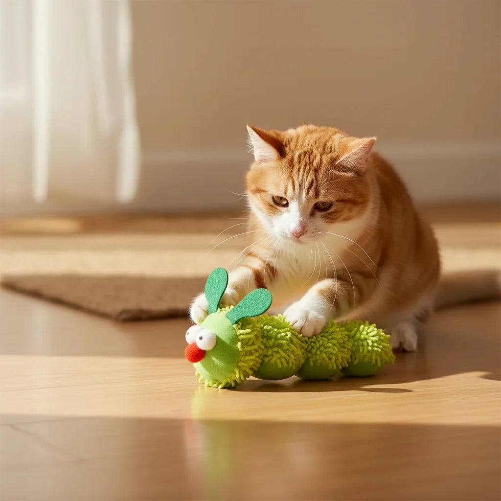 Interactive Cat Plush Toy with Catnip – ChaseGlow™