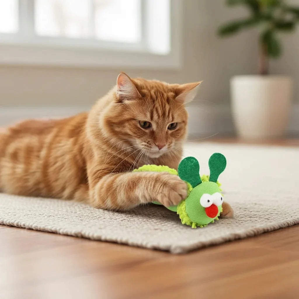 Interactive Cat Plush Toy with Catnip – ChaseGlow™