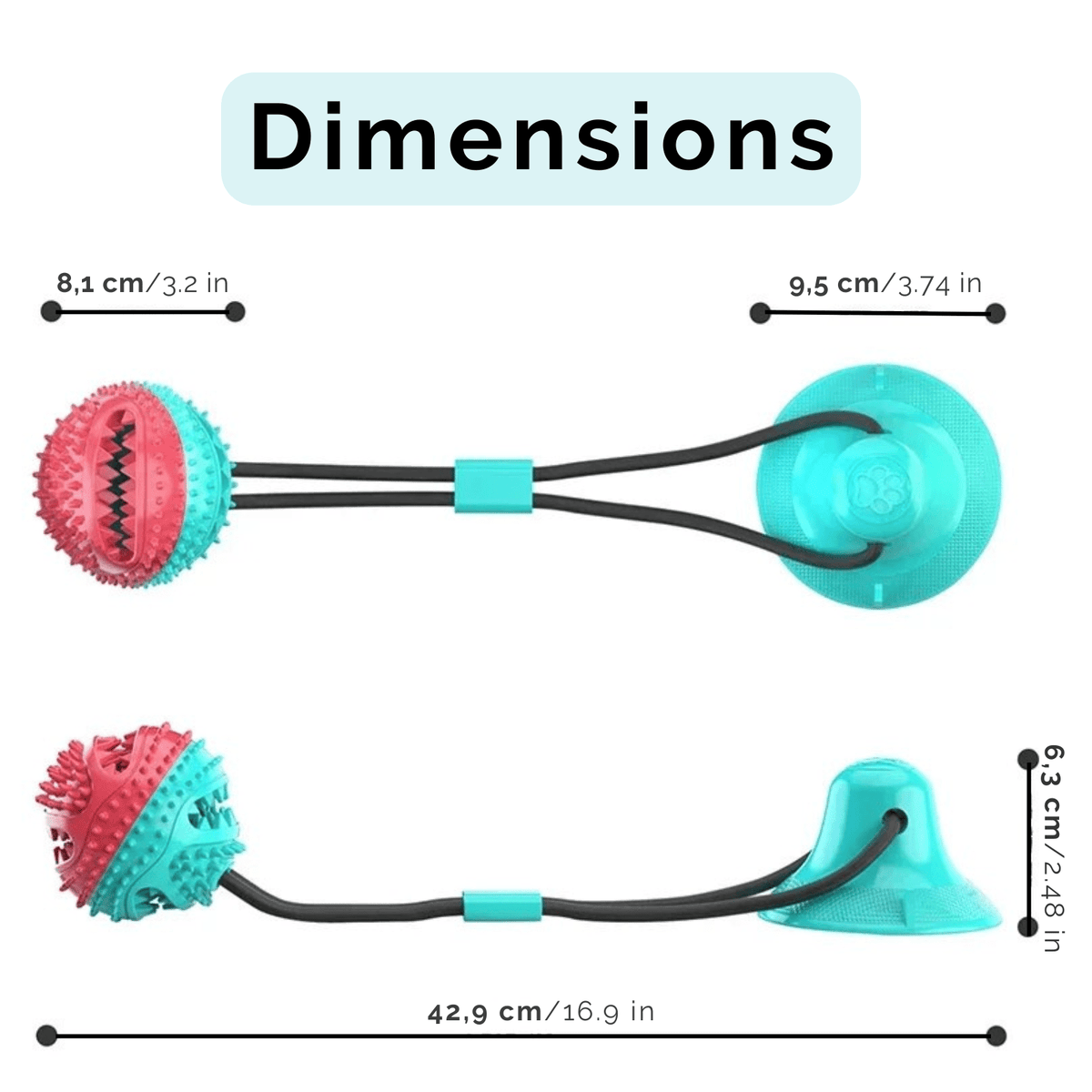 Interactive Dog Ball with Suction Cup & Slow Feeder – BrainCore™