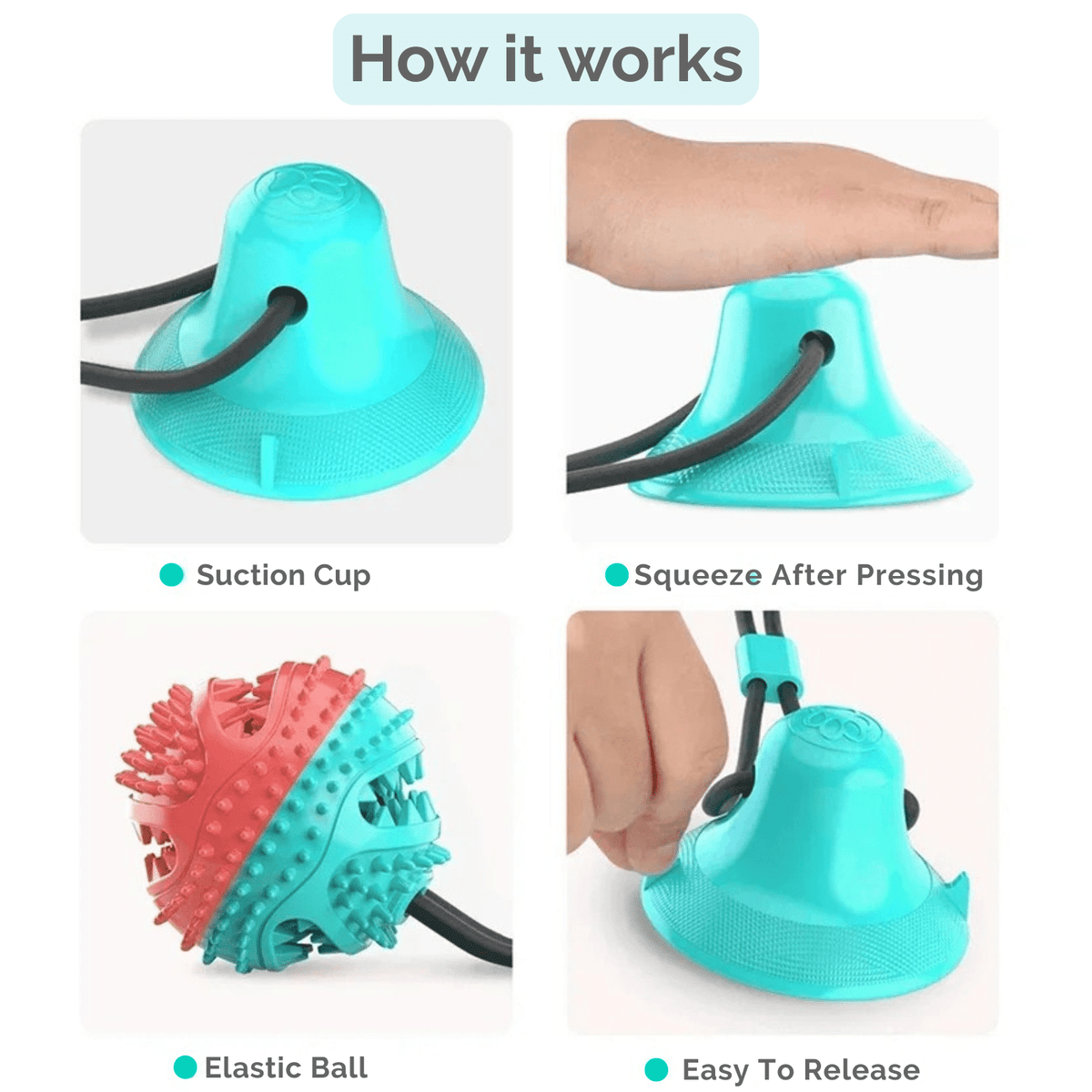 Interactive Dog Ball with Suction Cup & Slow Feeder – BrainCore™