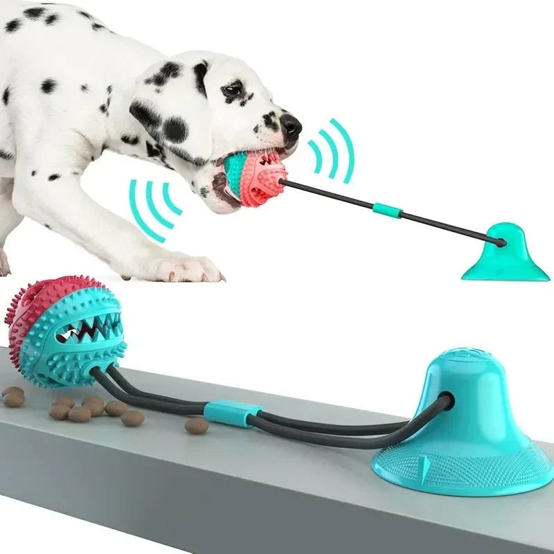 Interactive Dog Ball with Suction Cup & Slow Feeder – BrainCore™