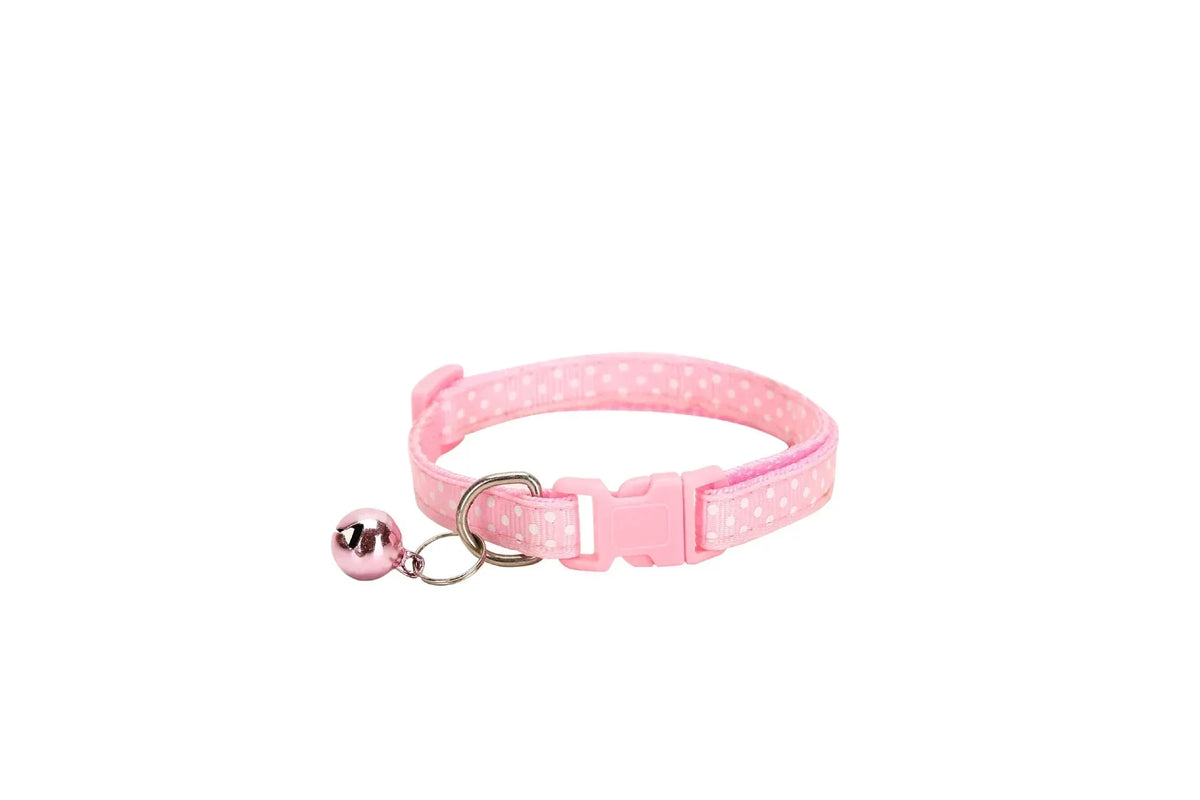 Reflective Adjustable Pet Collar with Bell – TrailPath™