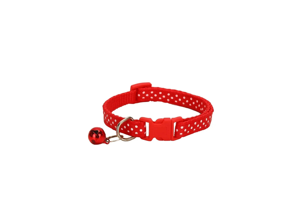 Reflective Adjustable Pet Collar with Bell – TrailPath™
