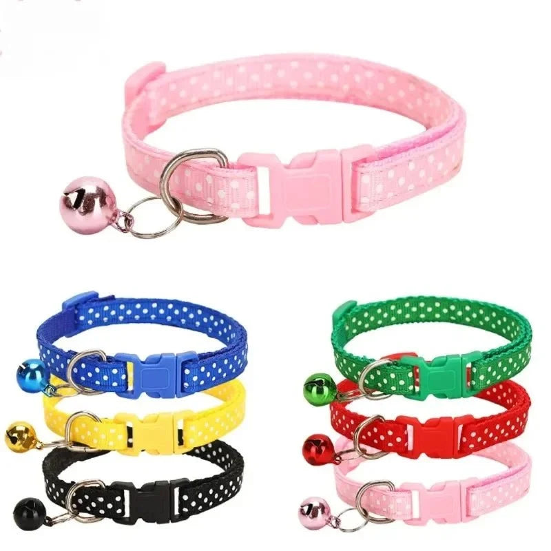 Reflective Adjustable Pet Collar with Bell – TrailPath™