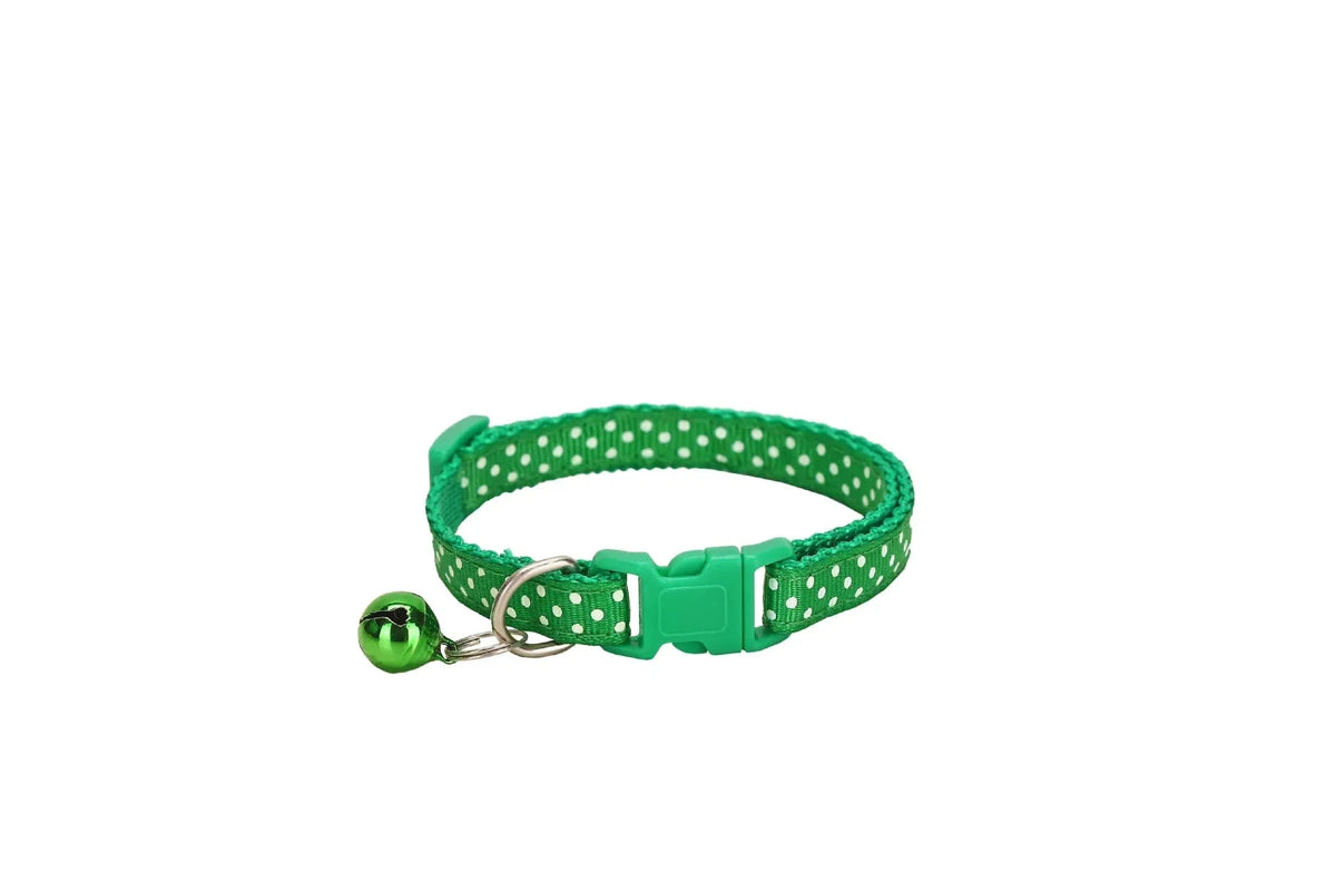 Reflective Adjustable Pet Collar with Bell – TrailPath™