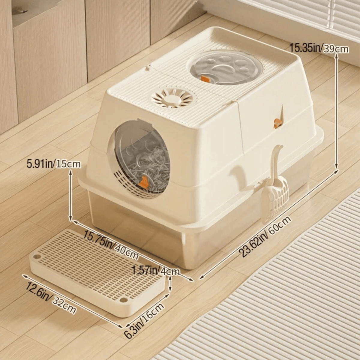 Stainless Steel Enclosed Cat Litter Box – PurrPeak™
