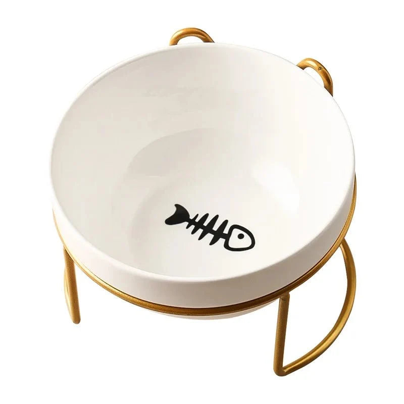 Raised Ceramic Pet Food Bowl with Stand – PawFit™