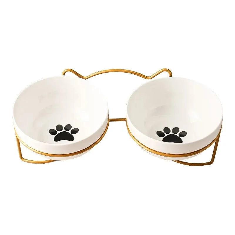 Raised Ceramic Pet Food Bowl with Stand – PawFit™