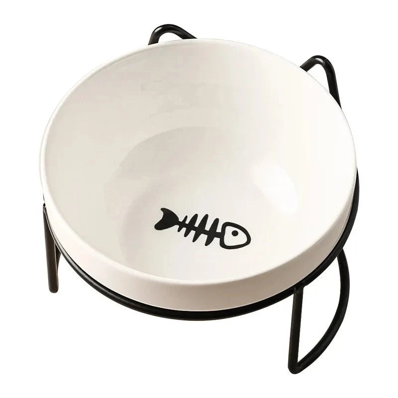 Raised Ceramic Pet Food Bowl with Stand – PawFit™