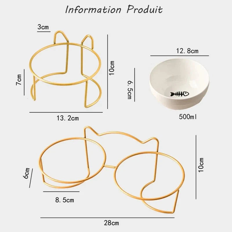 Raised Ceramic Pet Food Bowl with Stand – PawFit™