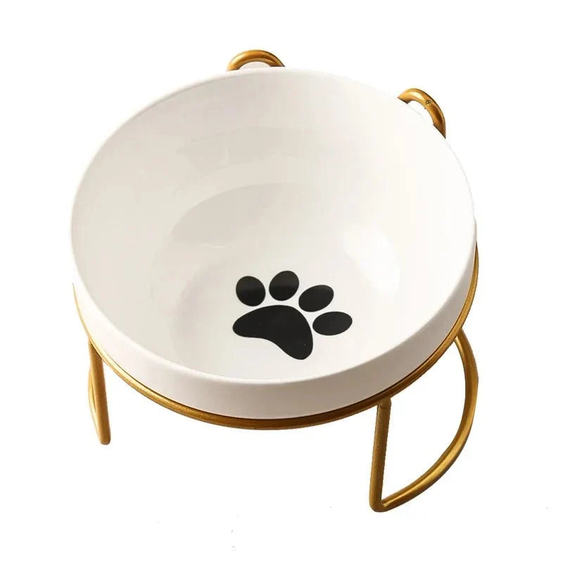 Raised Ceramic Pet Food Bowl with Stand – PawFit™