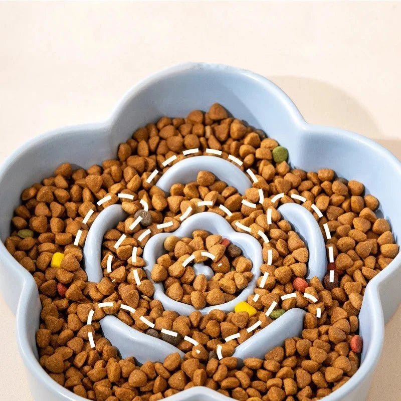 Ceramic Slow Feeder Bowl for Small Dogs – DineShield™
