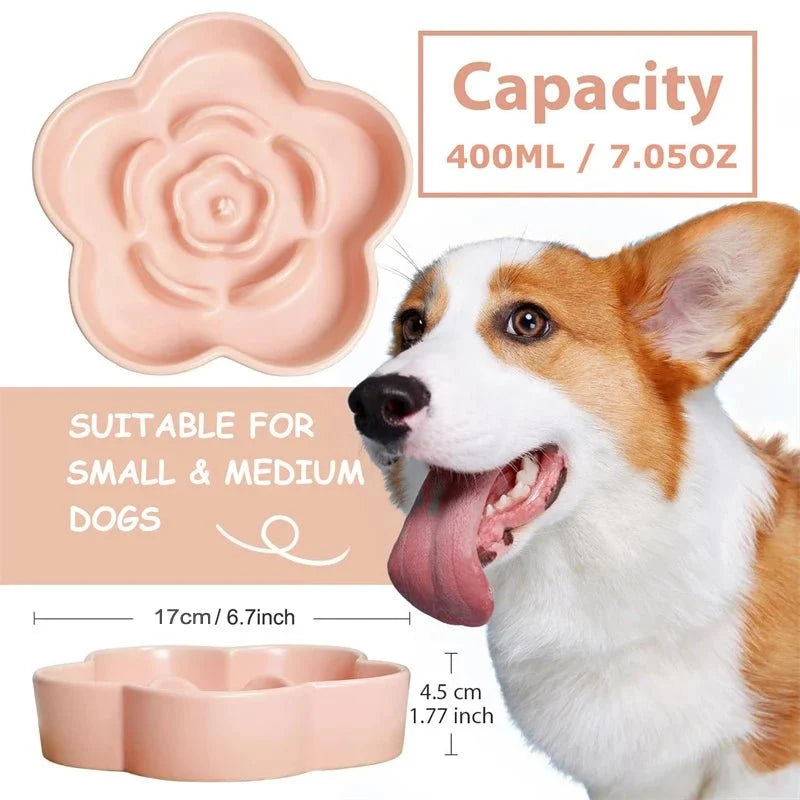 Ceramic Slow Feeder Bowl for Small Dogs – DineShield™