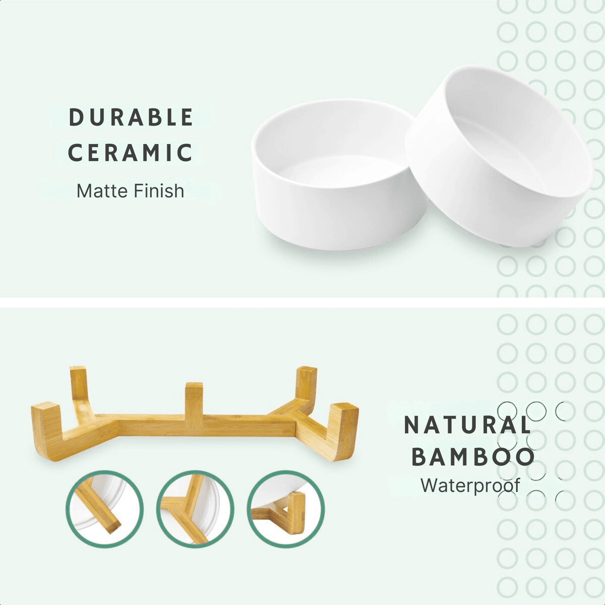 Raised Ceramic Pet Food Bowl Set – PawPaws™