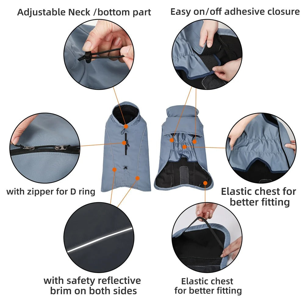 Tailented WrapMate™ – Reflective Waterproof Dog Coat