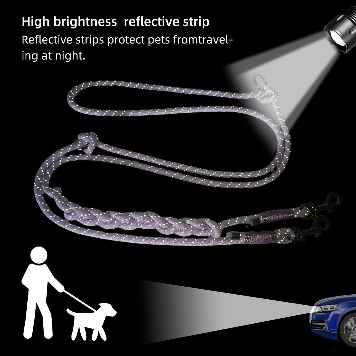 Tailented WalkCore™ – Hands-Free Reflective Dog Leash for Everyday Walks – Designed for Running