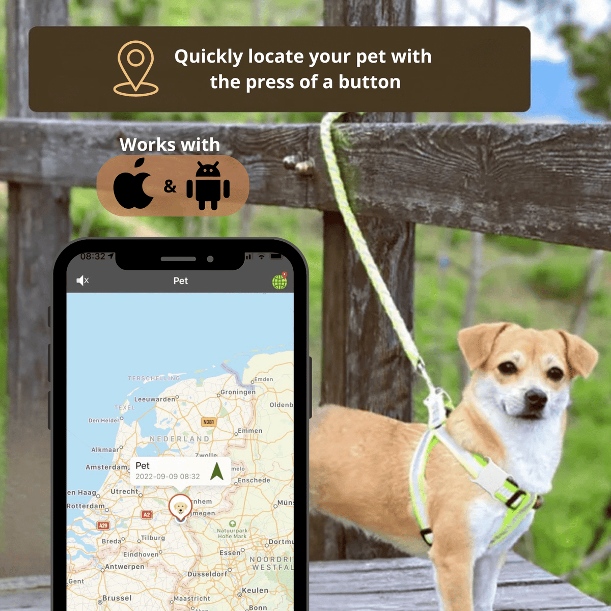 Bluetooth Pet Tracker with Adjustable Collar – LocateSphere™